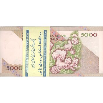 بسته اسکناس 5000 ریال امام (جعفری - شیبانی) - UNC - جمهوری اسلامی
