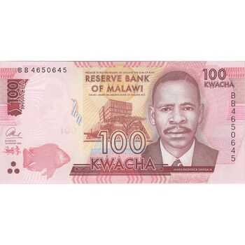 اسکناس 100 کواچا 2016 جمهوری - تک - UNC65 - مالاوی