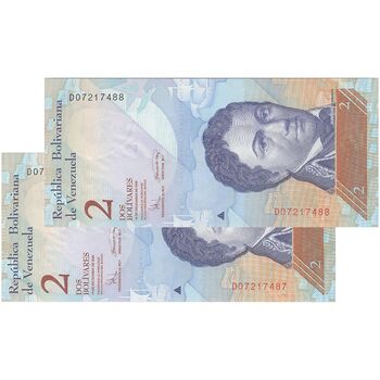 اسکناس 2 بولیوار 2008 جمهوری بولیواری - جفت - UNC63 - ونزوئلا