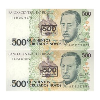 اسکناس 500 کروزادو نووو بدون تاریخ(1990) جمهوری فدراتیو - جفت - UNC64 - برزیل