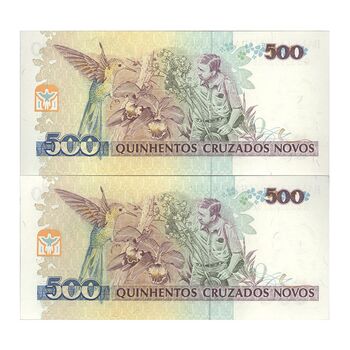اسکناس 500 کروزادو نووو بدون تاریخ(1990) جمهوری فدراتیو - جفت - UNC64 - برزیل