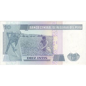 اسکناس 10 اینتیس 1987 (26 ژوئن) جمهوری - تک - UNC63 - پرو