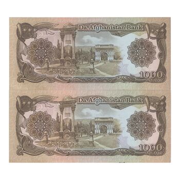 اسکناس 1000 افغانی 1370 جمهوری دموکراتیک - جفت - UNC63 - افغانستان