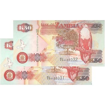 اسکناس 50 کواچا 2009 جمهوری - جفت - UNC63 - زامبیا