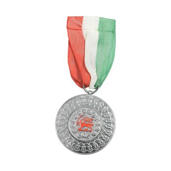 مدال یادبود 2500 سال بنیانگذاری شاهنشاهی برای جوانان شیر و خورشید سرخ - با جعبه فابریک - UNC - محمد رضا شاه