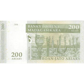 اسکناس 200 آریاری 2004 جمهوری سوم - Rasamoelina - تک - UNC64 - ماداگاسکار