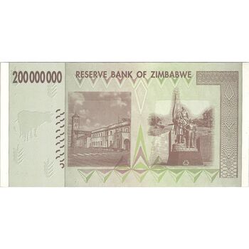 اسکناس 200000000 دلار 2008 جمهوری - تک - UNC63 - زیمبابوه