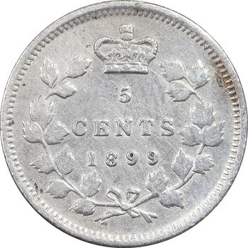 سکه 5 سنت 1899 ویکتوریا - EF40 - کانادا