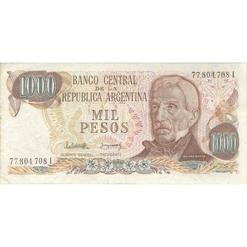 اسکناس 1000 پزو بدون تاریخ (1982-1983) جمهوری فدرال - PCL, JCGdS - تک - EF40 - آرژانتین