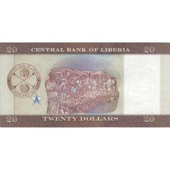 اسکناس 20 دلار 2016 جمهوری - تک - UNC63 - لیبریا