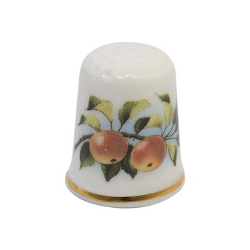 انگشتانه چینی قدیمی طرح میوه و گل  - کد006544