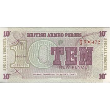 اسکناس 10 نیو پنس بدون تاریخ (1972) الیزلبت دوم - نیروهای مسلح بریتانیا - تک - UNC63 - انگلستان