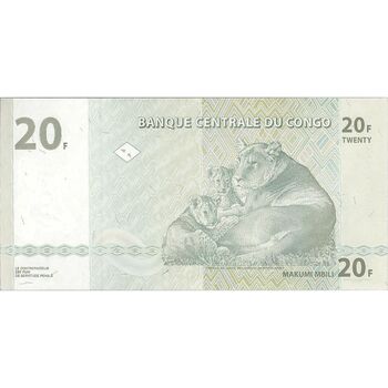 اسکناس 20 فرانک 2003 جمهوری دموکراتیک - تک - UNC64 - کنگو