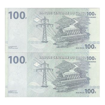 اسکناس 100 فرانک 2007 جمهوری دموکراتیک - جفت - UNC64 - کنگو