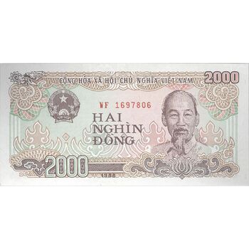 اسکناس 2000 دانگ 1988 (شماره سریال بزرگ) جمهوری سوسیالیستی - تک - UNC63 - ویتنام