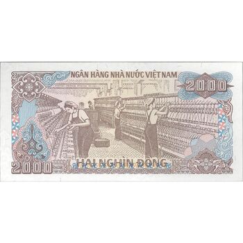 اسکناس 2000 دانگ 1988 (شماره سریال بزرگ) جمهوری سوسیالیستی - تک - UNC63 - ویتنام
