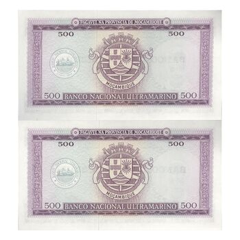 اسکناس 500 اسکودو بدون تاریخ (1976) - شماره سریال 7 رقمی - جمهوری خلق - جفت - UNC63 - موزامبیک
