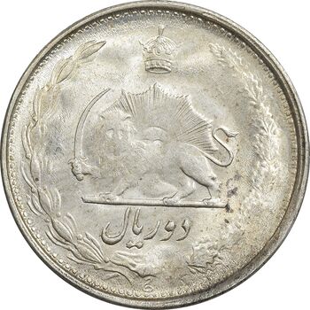 سکه 2 ریال 1323 - MS62 - محمد رضا شاه