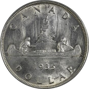 سکه 1 دلار 1935 جرج پنجم - MS63 - کانادا