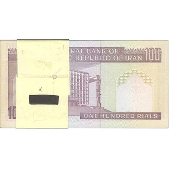 بسته اسکناس 100 ریال (حسینی - شیبانی) ارور کادر - UNC - جمهوری اسلامی