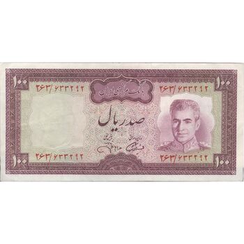 اسکناس 100 ریال (آموزگار - جهانشاهی) - تک - VF30 - محمد رضا شاه