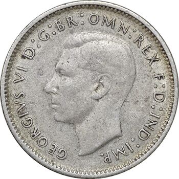 سکه 6 پنس 1942 جرج ششم - EF45 - انگلستان