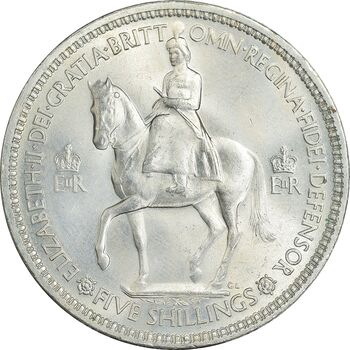 سکه 5 شیلینگ 1953 الیزابت دوم - UNC - انگلستان