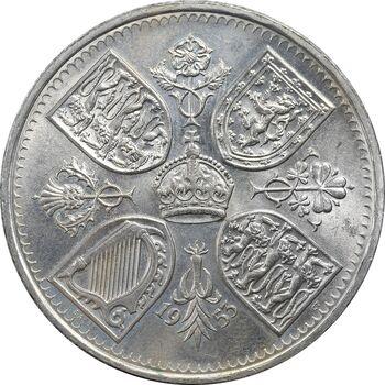 سکه 5 شیلینگ 1953 الیزابت دوم - UNC - انگلستان