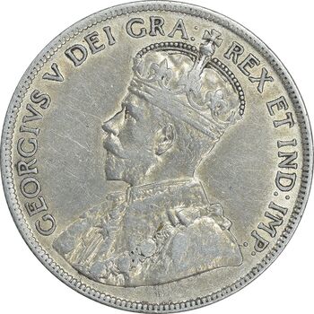 سکه 50 سنت 1918 جرج پنجم - EF45 - نیوفاوندلند
