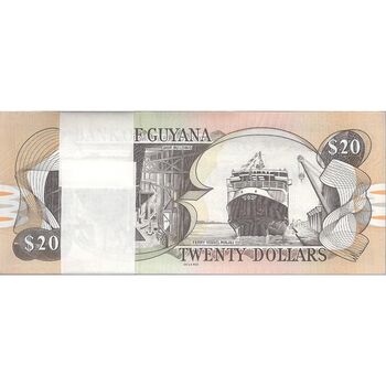 بسته اسکناس 20 دلار بدون تاریخ (1966-1992) جمهوری - UNC - گویان