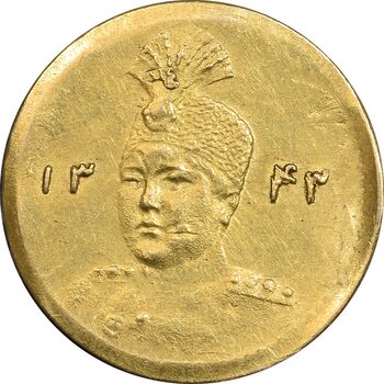 سکه طلا 2000 دینار 1343 تصویری - MS62 - احمد شاه