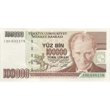 اسکناس 100000 لیره بدون تاریخ (1996-1999) جمهوری - تک - UNC62 - ترکیه