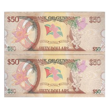 اسکناس 50 دلار 2016 جمهوری - جفت - UNC62 - گویان