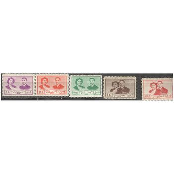 تمبر عروسی محمدرضا شاه و ثریا اسفندیاری 1329 - محمدرضا شاه