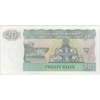 اسکناس 20 کیات بدون تاریخ (1994) جمهوری اتحادیه - تک - UNC62 - میانمار