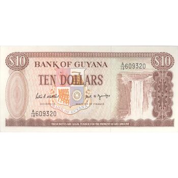 اسکناس 10 دلار بدون تاریخ (1966-1992) جمهوری - تک - UNC62 - گویان