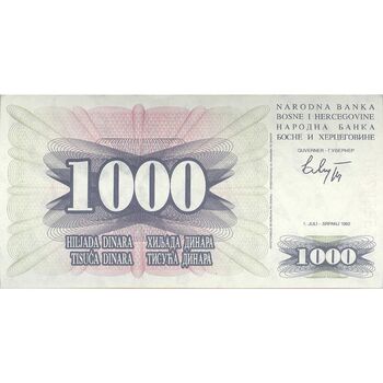 اسکناس 10 دینار 1992 جمهوری فدرال - تک - UNC62 - بوسنی و هرزگوین