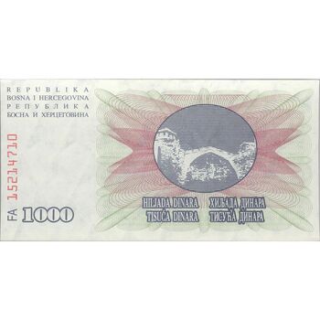 اسکناس 10 دینار 1992 جمهوری فدرال - تک - UNC62 - بوسنی و هرزگوین