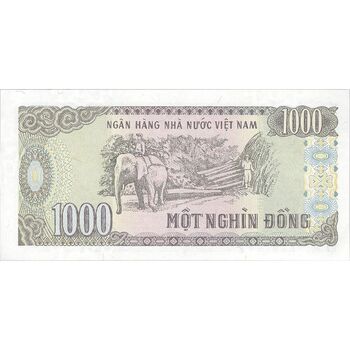 اسکناس 1000 دانگ 1988 (شماره سریال بزرگ) جمهوری سوسیالیستی - تک - UNC62 - ویتنام
