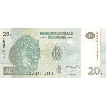 اسکناس 20 فرانک 2003 جمهوری دموکراتیک - تک - UNC64 - کنگو