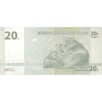 اسکناس 20 فرانک 2003 جمهوری دموکراتیک - تک - UNC64 - کنگو