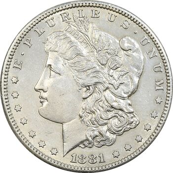سکه یک دلار 1881S مورگان - MS63 - آمریکا