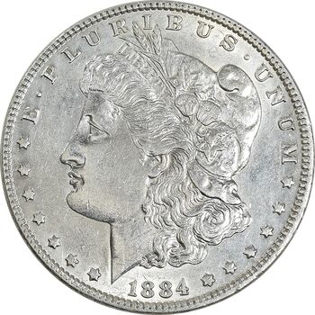 سکه یک دلار 1884 مورگان - MS61 - آمریکا