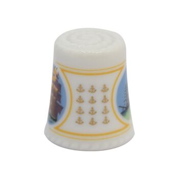 انگشتانه چینی قدیمی طرح کشتی - کد 006618