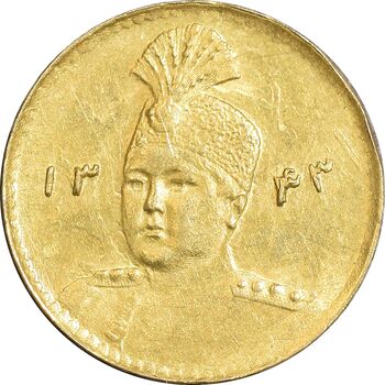 سکه طلا 2000 دینار 1343 تصویری - MS62 - احمد شاه