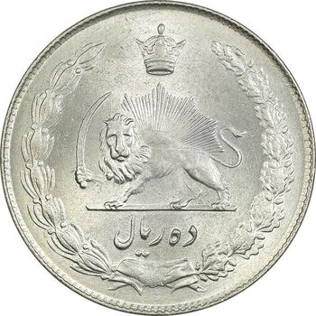 سکه 10 ریال 1343 - ضخیم - MS64 - محمد رضا شاه