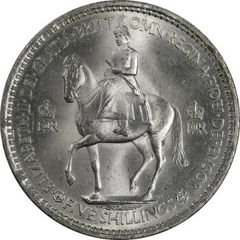سکه 5 شیلینگ 1953 الیزابت دوم - MS63 - انگلستان