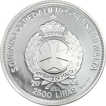 سکه نقره 25 لیر یادبود پارتنون آتن 2005 - PF - پادشاهی مالت