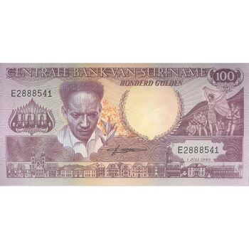 اسکناس 100 گلدن 1986 جمهوری - تک - UNC63 - سورینام