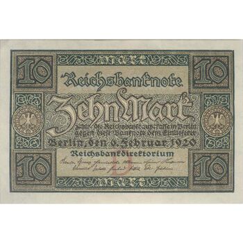 اسکناس 10 مارک 1920 جمهوری وایمار - تک - AU - آلمان